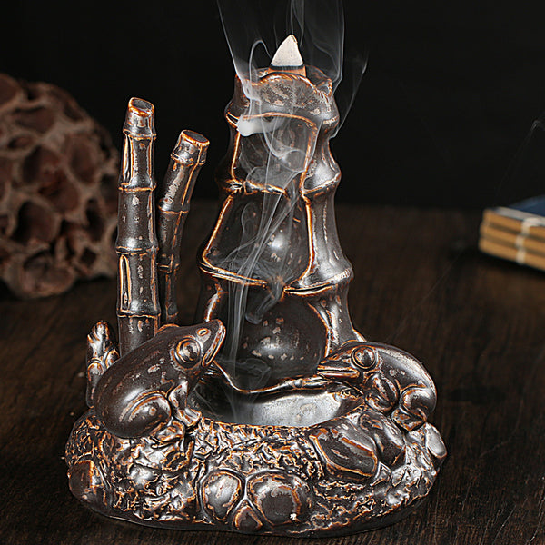 Backflow incense burner, tea ceremony incense burner, ceramic incense burner, smoke backflow incense burner, pagoda golden incense burner - Toy Collection