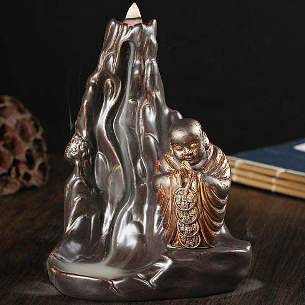 Backflow incense burner, tea ceremony incense burner, ceramic incense burner, smoke backflow incense burner, pagoda golden incense burner - Toy Collection