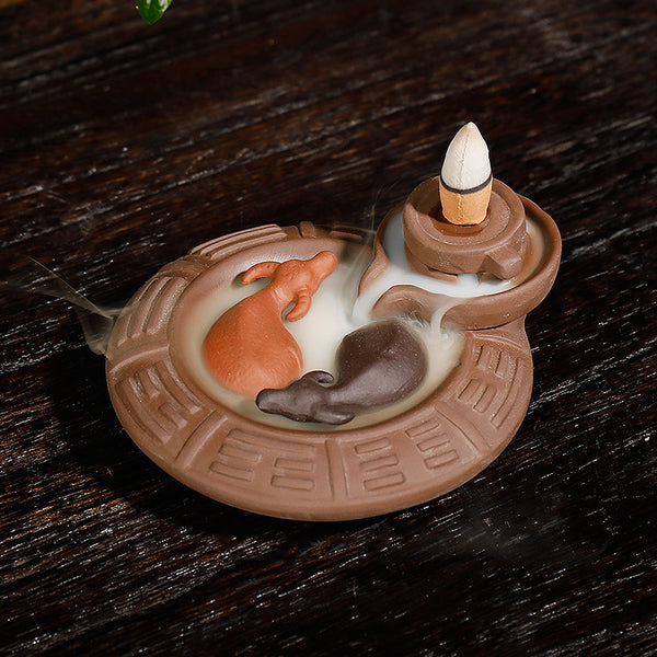 Quiet dust, purple sand backflow incense burner, creative gossip turns the world around and backflow aromatherapy burner ornament - Toy Collection