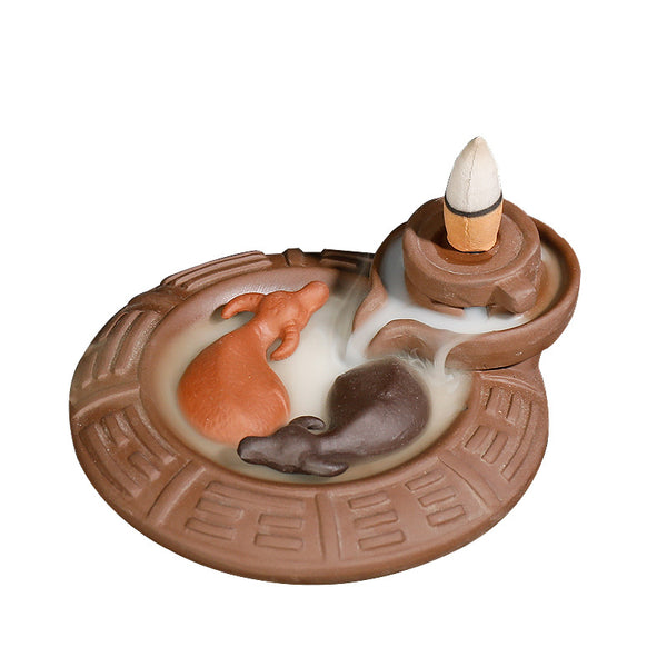 Quiet dust, purple sand backflow incense burner, creative gossip turns the world around and backflow aromatherapy burner ornament - Toy Collection