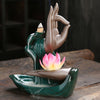 Quiet Dust, Ceramic Red Bergamot Lotus Tathagata Backflow Aromatherapy Burner Home Ornament Original - Toy Collection