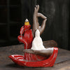 Quiet Dust, Ceramic Red Bergamot Lotus Tathagata Backflow Aromatherapy Burner Home Ornament Original - Toy Collection