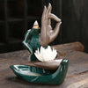 Quiet Dust, Ceramic Red Bergamot Lotus Tathagata Backflow Aromatherapy Burner Home Ornament Original - Toy Collection