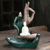 Quiet Dust, Ceramic Red Bergamot Lotus Tathagata Backflow Aromatherapy Burner Home Ornament Original - Toy Collection
