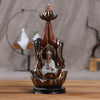 Ceramic incense burner Lotus golden bergamot Tathagata aromatherapy burner, Guanyin smoke backflow incense burner ornament - Toy Collection