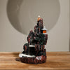 New resin smoke backflow incense burner, creative alpine and flowing water LED light ornamental backflow aromatherapy burner original - Toy Collection