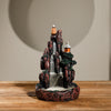 New resin smoke backflow incense burner, creative alpine and flowing water LED light ornamental backflow aromatherapy burner original - Toy Collection