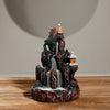 New resin smoke backflow incense burner, creative alpine and flowing water LED light ornamental backflow aromatherapy burner original - Toy Collection