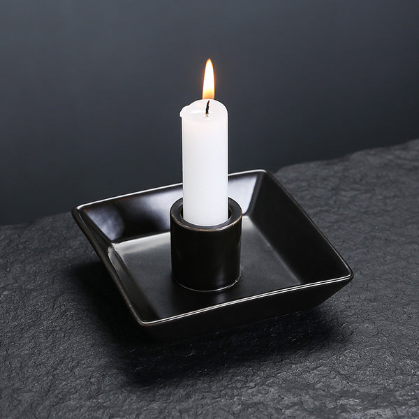 Ceramic Black and White Peruvian Wood Fragrance Holder Soot Collector Candle Holder Nordic Scented Candle Tool Tray - Toy Collection