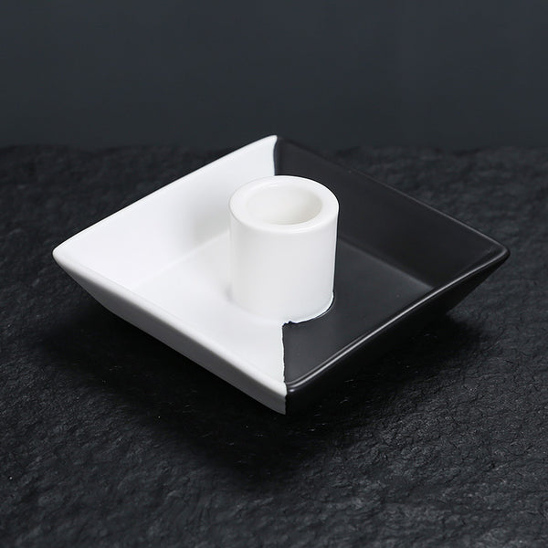 Ceramic Black and White Peruvian Wood Fragrance Holder Soot Collector Candle Holder Nordic Scented Candle Tool Tray - Toy Collection
