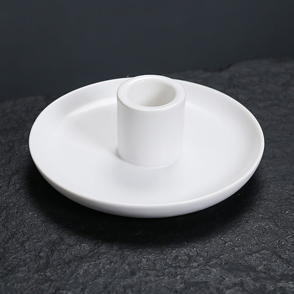 Nordic ins style simple candle holder Peruvian wood incense ornament, creative ceramic atmosphere candle holder household tray - Toy Collection