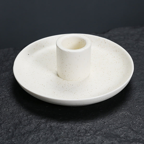 Nordic ins style simple candle holder Peruvian wood incense ornament, creative ceramic atmosphere candle holder household tray - Toy Collection