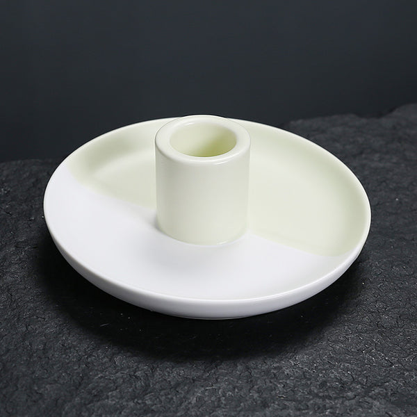 Nordic ins style simple candle holder Peruvian wood incense ornament, creative ceramic atmosphere candle holder household tray - Toy Collection