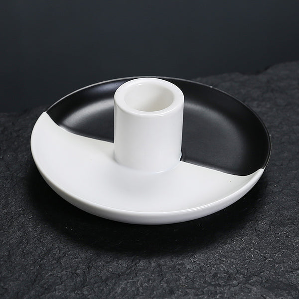 Nordic ins style simple candle holder Peruvian wood incense ornament, creative ceramic atmosphere candle holder household tray - Toy Collection