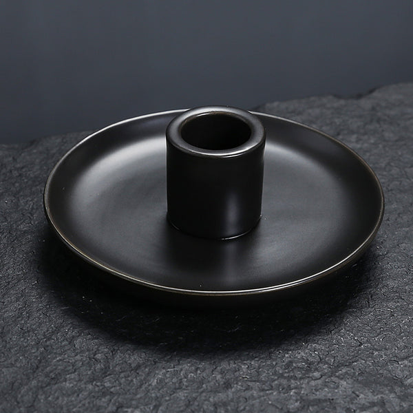 Nordic ins style simple candle holder Peruvian wood incense ornament, creative ceramic atmosphere candle holder household tray - Toy Collection