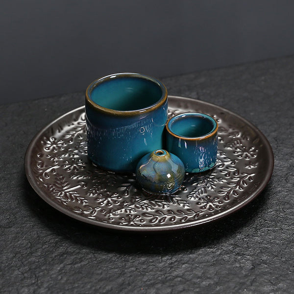 Ceramic incense burner candle holder peru holy wood burning bracket palo santo holder sage tray - Toy Collection