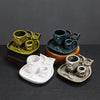 Kiln-changed ceramic candle tray American owl sage Peru holy wood burning bracket incense incense holder - Toy Collection