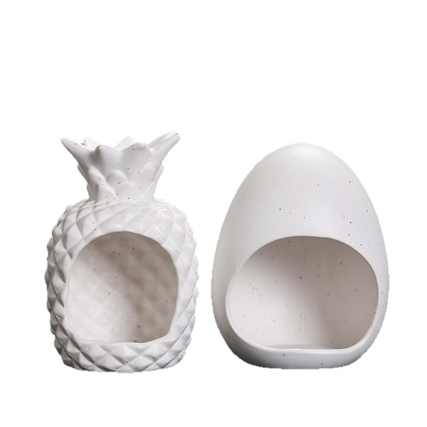 European ceramic atmosphere layout crafts pineapple aromatherapy stove creative eggshell peruvian holy wood burning bracket tray - Toy Collection