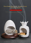 European ceramic atmosphere layout crafts pineapple aromatherapy stove creative eggshell peruvian holy wood burning bracket tray - Toy Collection