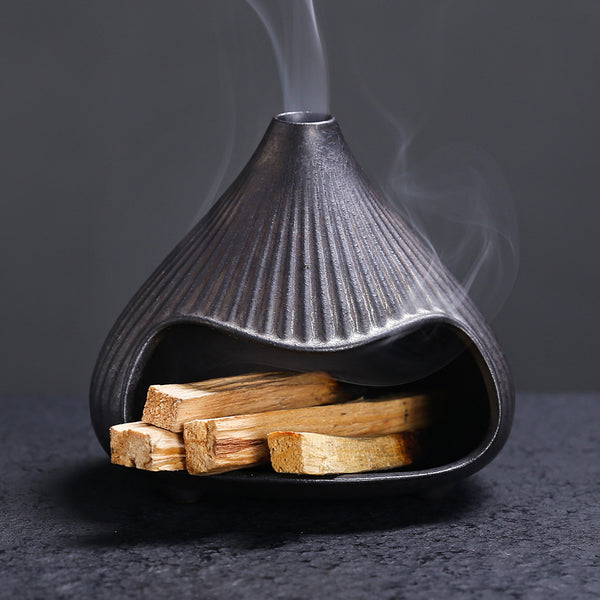 Ceramic Incense Mount Fuji Small Fireplace Cedar Sage Aromatherapy Burner Sacred Wood Purification Incense Burner Household Atmosphere Ornament - Toy Collection