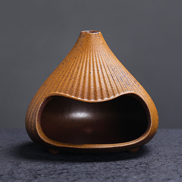 Ceramic Incense Mount Fuji Small Fireplace Cedar Sage Aromatherapy Burner Sacred Wood Purification Incense Burner Household Atmosphere Ornament - Toy Collection
