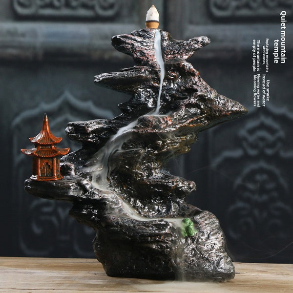 Original smoke backflow aromatherapy furnace resin handicraft ornament, creative mountains and rivers, Jingshan Yousi sandalwood backflow - Toy Collection