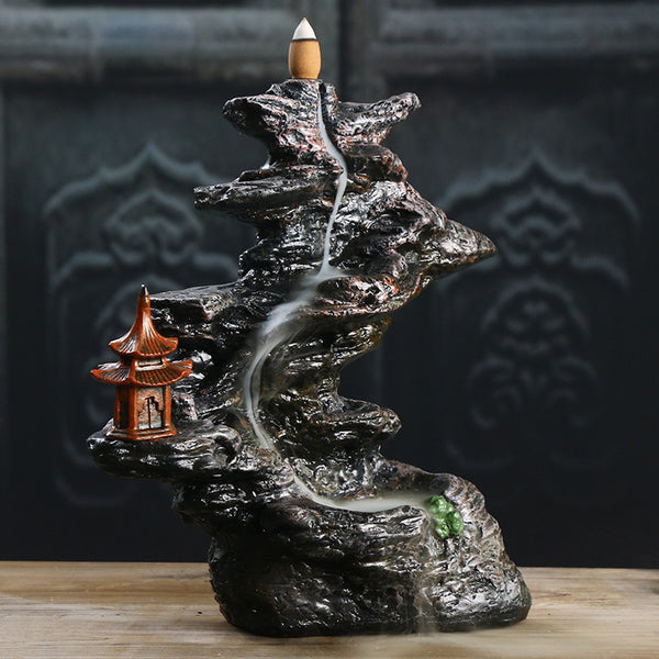 Original smoke backflow aromatherapy furnace resin handicraft ornament, creative mountains and rivers, Jingshan Yousi sandalwood backflow - Toy Collection