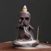 Original purple sand backflow incense burner Halloween gift, American skull head ghost backflow incense incense burner ornament - Toy Collection