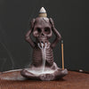 Original purple sand backflow incense burner Halloween gift, American skull head ghost backflow incense incense burner ornament - Toy Collection