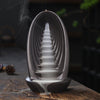 Original backflow incense burner, alpine and flowing water ceramics, tower incense burner creative view smoke agarwood road ornament - Toy Collection