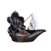 Ceramic backflow incense burner, antique lotus pond moonlight Tathagata aromatherapy burner home ornament Guanyin original - Toy Collection