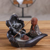Ceramic backflow incense burner, antique lotus pond moonlight Tathagata aromatherapy burner home ornament Guanyin original - Toy Collection
