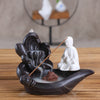 Ceramic backflow incense burner, antique lotus pond moonlight Tathagata aromatherapy burner home ornament Guanyin original - Toy Collection
