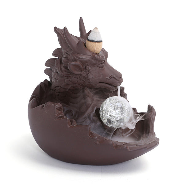 Purple sand smoke backflow aromatherapy burner, creative Xiao Long play beads incense burner home jewelry handicraft ornament - Toy Collection