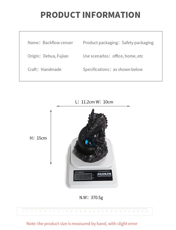 Original and classic Chinese dragon backflow incense burner creative ceramic large, dragon play bead incense burner, home decoration wholesale - Toy Collection