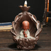 Western Sansheng Backflow Incense Burner, Tower Incense Creative Purple Sand Lotus Aromatherapy Burner Rulai Smoke Backflow Incense - Toy Collection