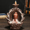 Western Sansheng Backflow Incense Burner, Tower Incense Creative Purple Sand Lotus Aromatherapy Burner Rulai Smoke Backflow Incense - Toy Collection