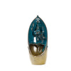 Dehua ceramic backflow incense burner, simple lotus leaf faceless ornamental smoke backflow aromatherapy burner ceramic ornament - Toy Collection