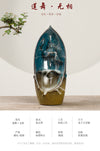 Dehua ceramic backflow incense burner, simple lotus leaf faceless ornamental smoke backflow aromatherapy burner ceramic ornament - Toy Collection