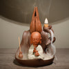 New purple sand backflow incense burner, creative bergamot lotus Sansheng Tathagata backflow aromatherapy burner ornament original - Toy Collection