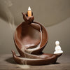 New purple sand backflow incense burner, creative bergamot lotus Sansheng Tathagata backflow aromatherapy burner ornament original - Toy Collection