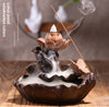Ceramic Aromatherapy Burner Backflow Incense Burner, Creative Lotus Pond Moonlight Incense Burner Tea Ceremony Ornament Incense Burner Lotus Leaf - Toy Collection