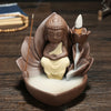 Original Backflow Incense Burner Ceramic, Lotus Western Sansheng Creative Small Purple Sand Incense Burner Ornament Sandalwood Aromatherapy Burner - Toy Collection
