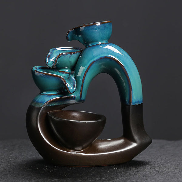 Ceramic backflow aromatherapy burner has both sides, creative European and American love Valentine's Day sandalwood backflow incense burner ornament - Toy Collection