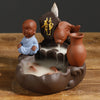 New purple sand sandalwood smoke backflow incense burner home decoration creative alpine water lotus incense road purple sand crafts - Toy Collection