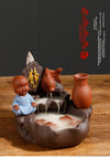 New purple sand sandalwood smoke backflow incense burner home decoration creative alpine water lotus incense road purple sand crafts - Toy Collection