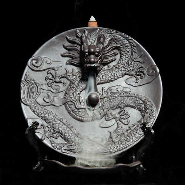 Ceramic incense burner, ceramic aromatherapy burner craft ceramic smoke backflow incense burner stone grinding incense burner original - Toy Collection