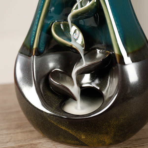 Static dust ceramic ornamental smoke backflow aromatherapy stove creative pear green backflow incense burner home handicraft ornament - Toy Collection