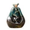 Static dust ceramic ornamental smoke backflow aromatherapy stove creative pear green backflow incense burner home handicraft ornament - Toy Collection