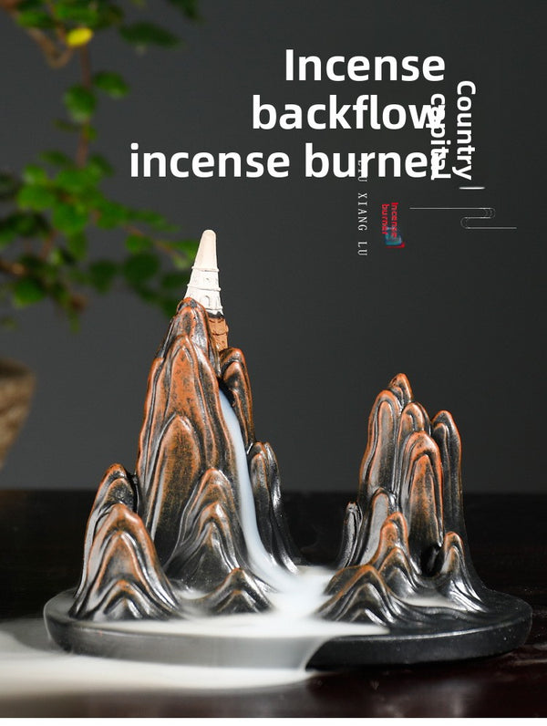 Resin Sandalwood Backflow Aromatherapy Furnace Home Ornament Creative Alpine Water Smoke Backflow Furnace Craft Ornament - Toy Collection